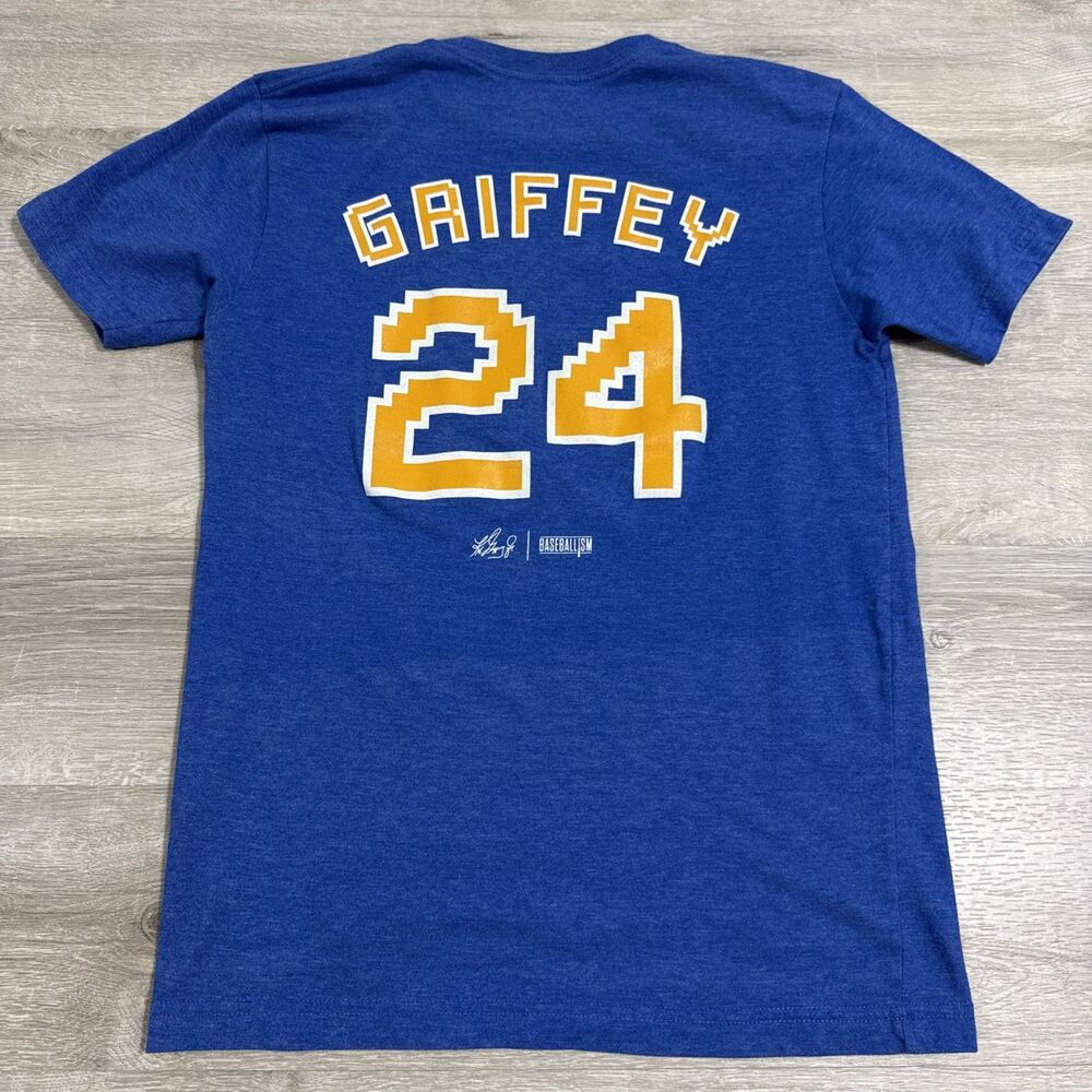 Ken Griffey Jr Shirt Seattle Mariners Baseballism Men's Blue Small Tee